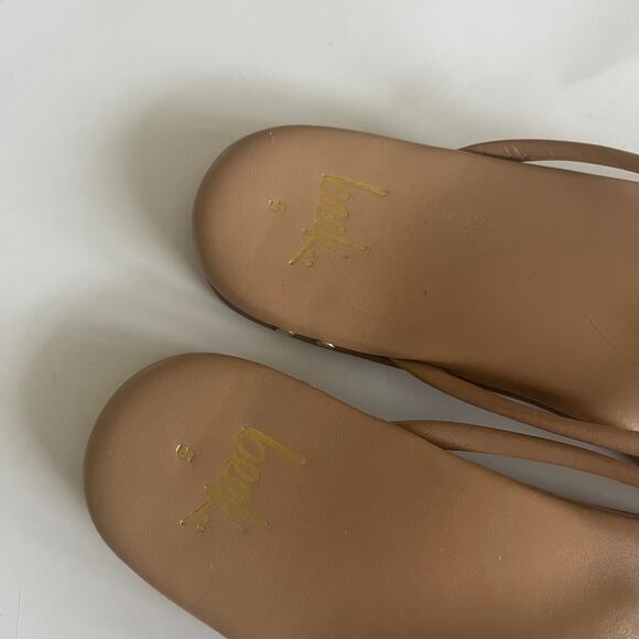 NEW Beek 'Sunbeam' Women's US 5 Flip Flop Sandal Nude Leather Minimalistic - Picture 6 of 9